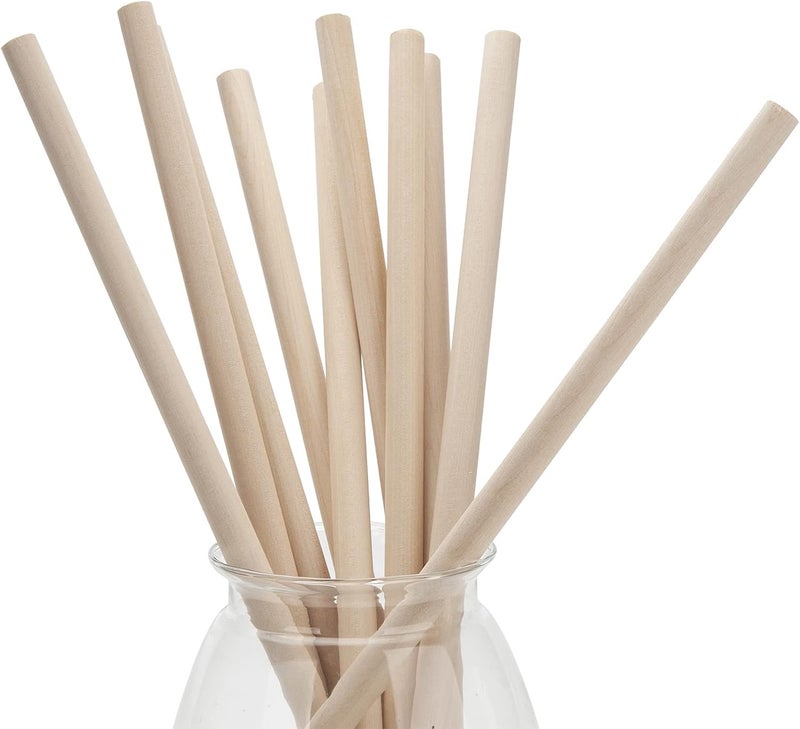 Coowayze 1/2 x 15 Wooden Dowels Wooden Sticks for Crafts, 10 PCS Macrame Wood Dowel Rods, Unfinished Hard Wood Sticks for Crafting, Arts and DIYers, Tiered Cake Support and Wedding Ribbon Wands - Image 2